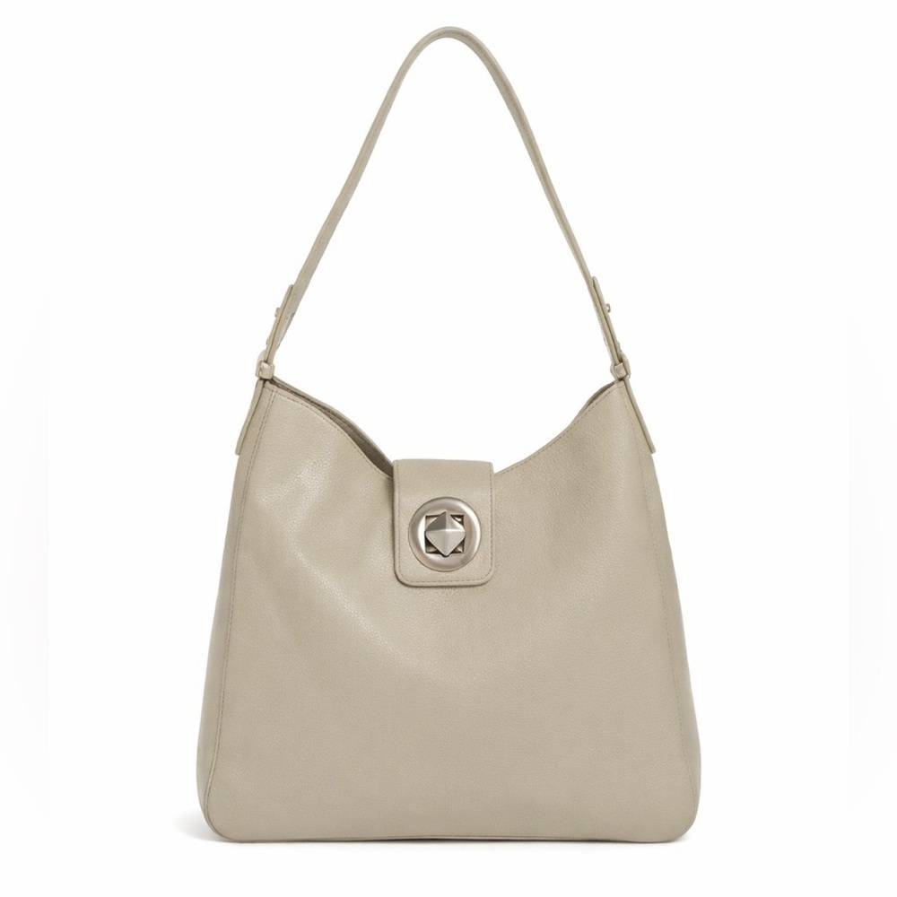 Kate Spade Gray Pebble Leather Shoulder Bag Hobo Purse - Picture 3 of 15